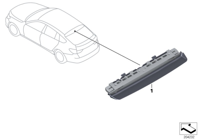 2014 BMW 535i GT xDrive Third Stoplamp Diagram