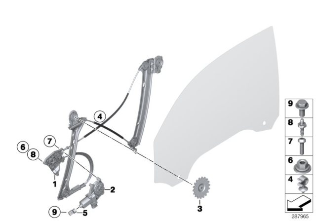 2015 BMW 228i Door Window Lifting Mechanism Diagram