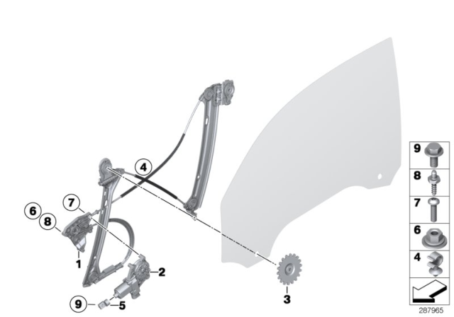 2017 BMW M2 Door Window Lifting Mechanism Diagram