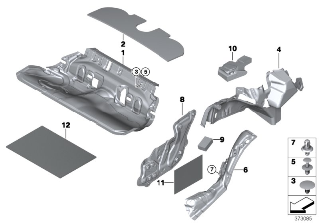 2016 BMW 335i GT xDrive Sound Insulating Door Rear Left Diagram for 51487343921