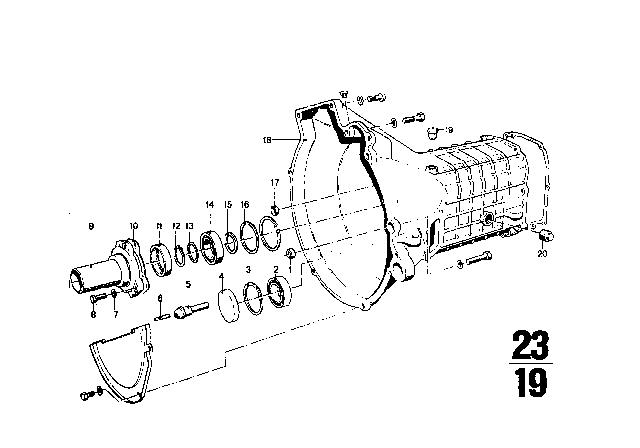 1969 BMW 2002 Tapered Roller Bearing Diagram for 23121200732