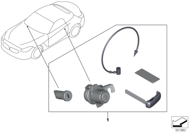 2019 BMW Z4 Simultaneous Locking / Key Diagram