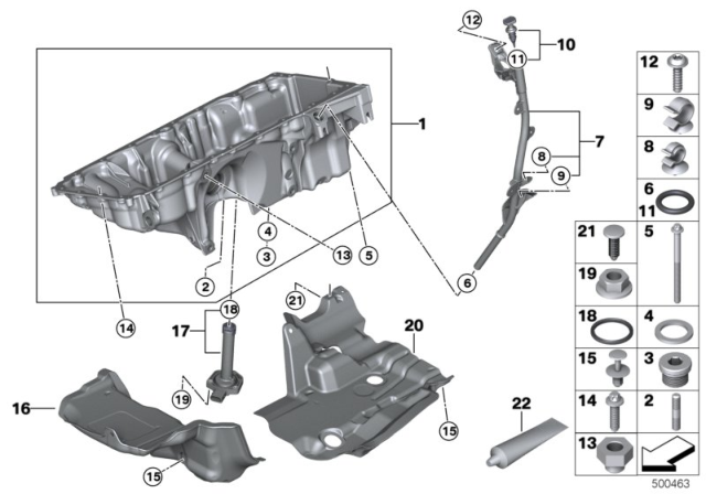 2017 BMW X5 Oil Pan / Oil Level Indicator Diagram