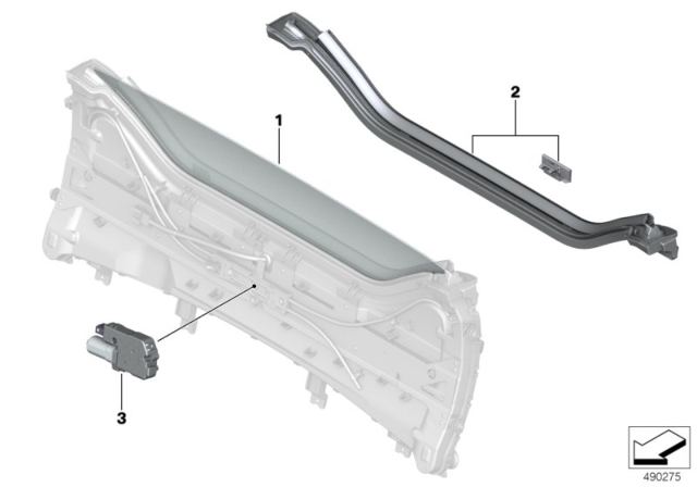 2019 BMW i8 Folding Top - Rear Window Diagram