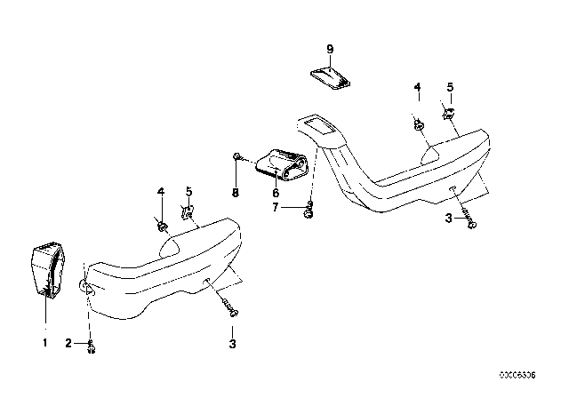 1977 BMW 320i Armrest - Single Parts Diagram 1