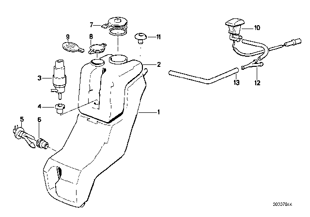 1992 BMW 735iL Windshield Cleaning System Diagram