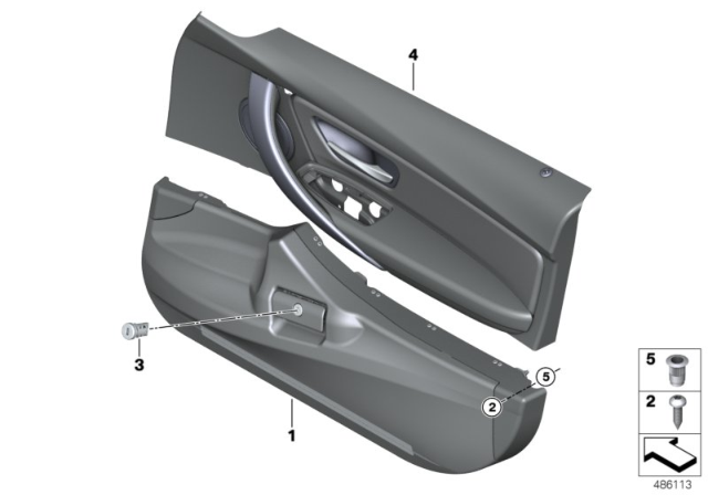 2012 BMW 328i Firearms Compartment And Door Trim Panel Diagram