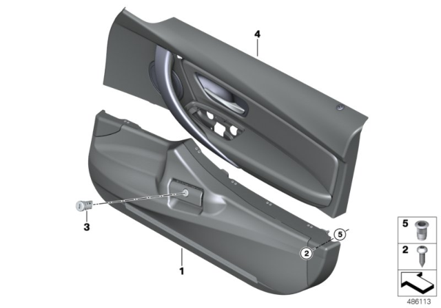 2018 BMW 328d xDrive Firearms Compartment And Door Trim Panel Diagram