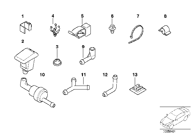 2001 BMW Z3 Single Parts For Windshield Cleaning Diagram