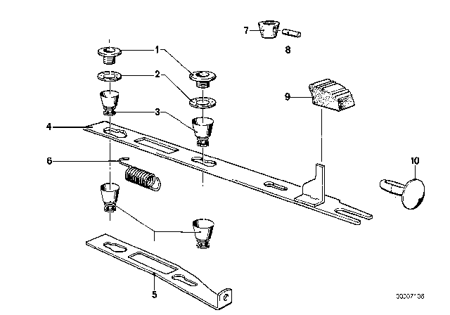 1985 BMW 635CSi Front Seat - Head Rest Support Retainer Diagram