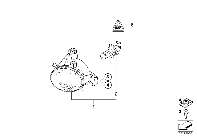 2010 BMW X6 Fog Lights Diagram 1