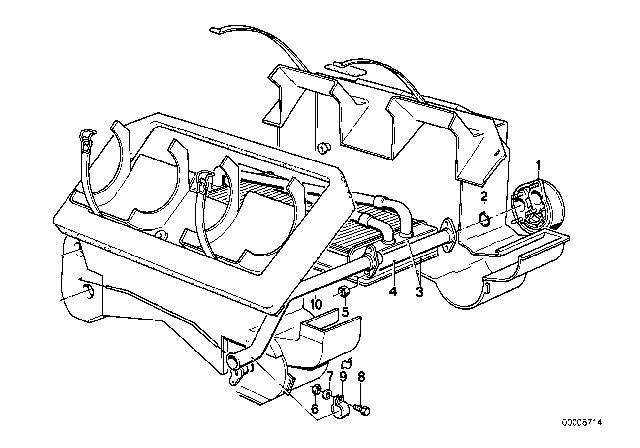 1980 BMW 528i Heater Radiator / Mounting Parts Diagram