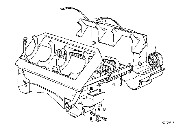 1978 BMW 530i Heater Radiator / Mounting Parts Diagram