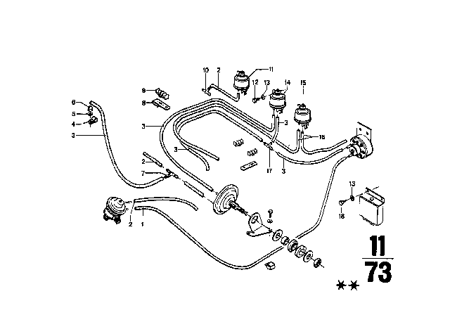 1975 BMW 2002 Distribution Piece Diagram for 11641257674