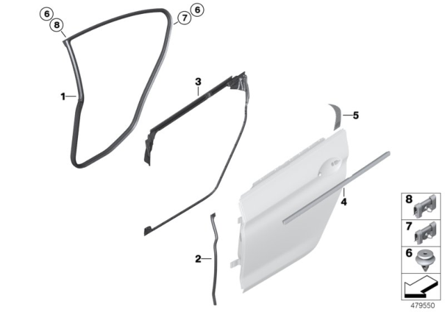 2014 BMW 640i Gran Coupe Trim Strip, C-Pillar, Right Diagram for 51767299692