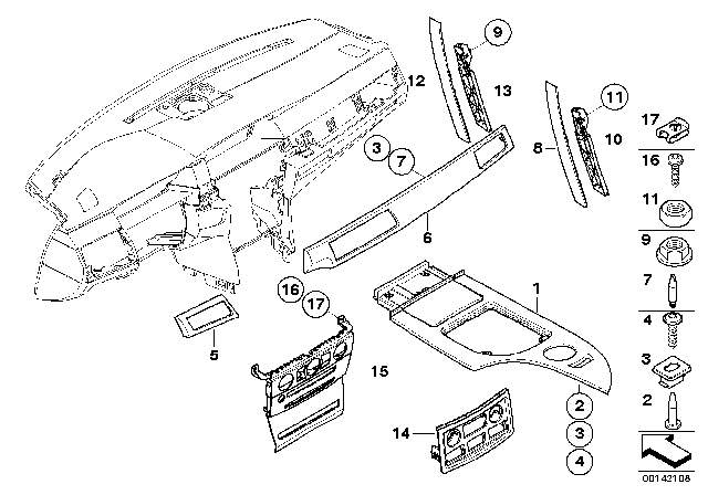 2005 BMW 525i Retrofit Real Wood Version Diagram