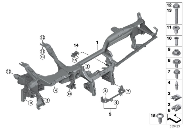 2014 BMW i8 Carrier Instrument Panel Diagram