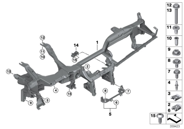 2015 BMW i8 Carrier Instrument Panel Diagram