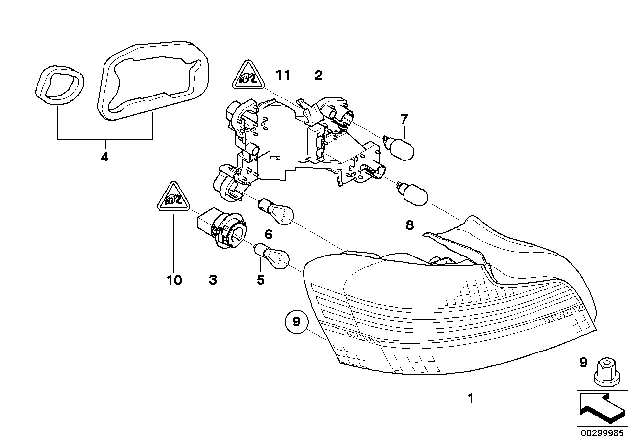 2010 BMW 135i Rear Light Diagram 1