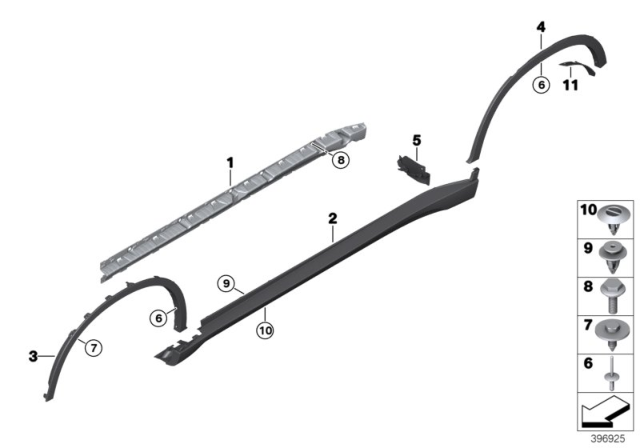 2018 BMW X6 Support Piece, Sill, Right Diagram for 51777319852