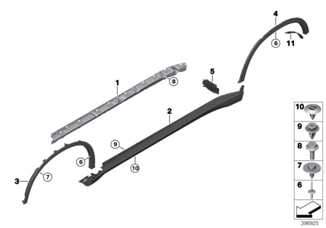 2015 BMW X6 Cover Door Sill / Wheel Arch Diagram 2