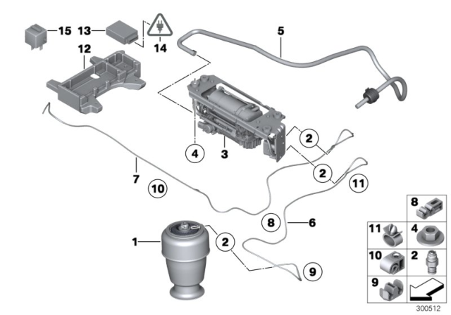 2012 BMW 535i GT Bracket, Control Unit Diagram for 37146799602