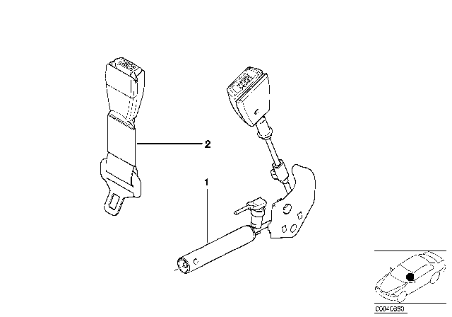 1999 BMW 528i Lower Strap, Front Diagram