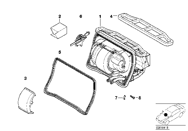 2000 BMW 328Ci Empty Housing For Heater Diagram for 64118372767