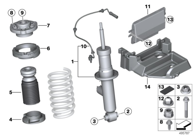 2017 BMW X3 Spring Strut, Rear Diagram