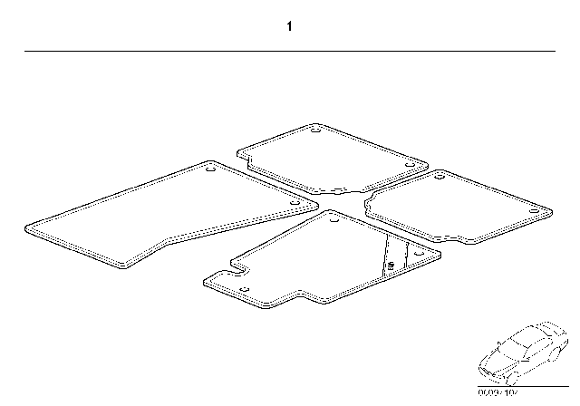 2000 BMW 540i Floor Mats Diagram 2