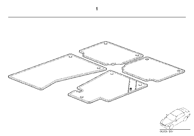 2003 BMW 325i Floor Mats Diagram 2