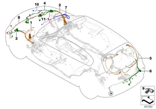 2013 BMW X1 Repair Cable Main Cable Harness Diagram