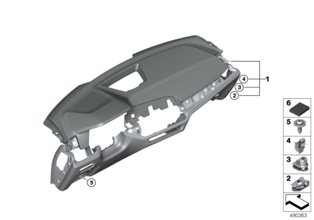 2020 BMW X7 DASHBOARD SENSATEC HEAD-UP D Diagram for 51459471905