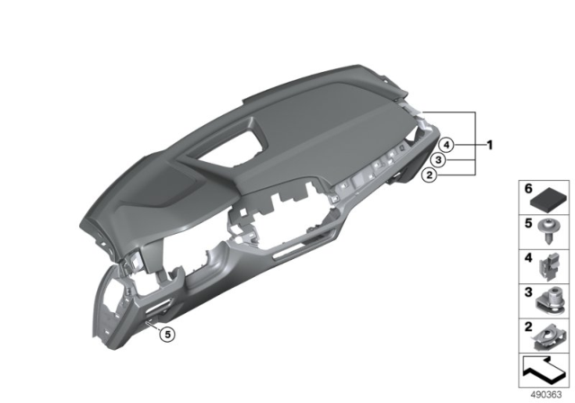 2020 BMW X7 Trim Panel Dashboard Diagram