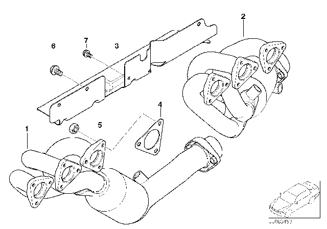 2003 BMW M3 Exhaust Manifold With Catalyst Diagram