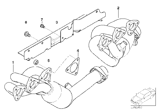 2002 BMW Z3 M Exhaust Manifold With Catalyst Diagram