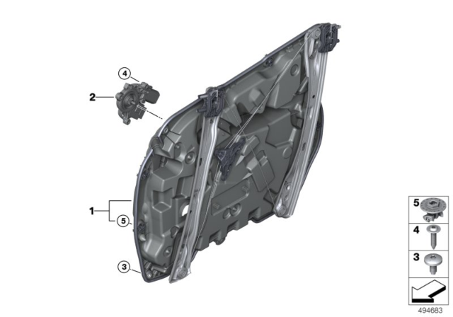 2020 BMW X7 Drive For Window Lifter, Front Diagram for 61359479072