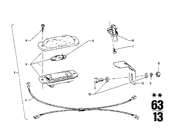 1970 BMW 2500 Engine Compartment Light Diagram 1