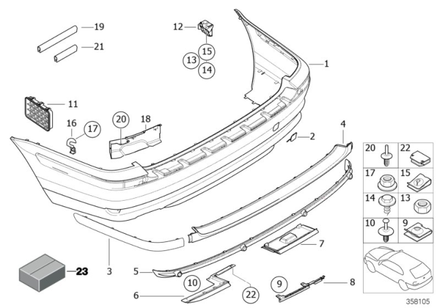 2004 BMW 325xi Bracket, Diffusor Right Diagram for 51128251570