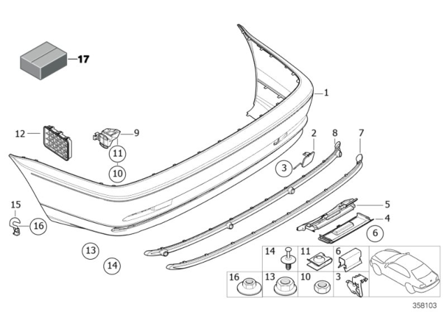 2003 BMW 325Ci Trim Panel, Rear Diagram 1