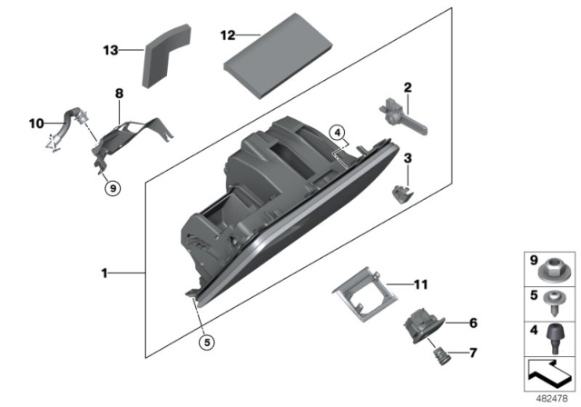 2018 BMW X3 Glove Box Diagram