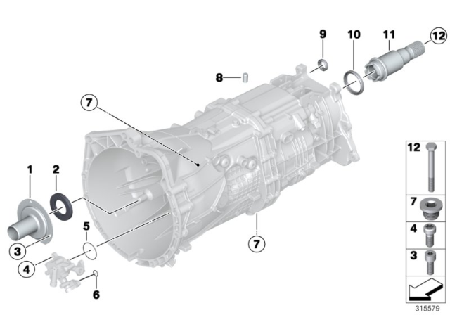 2013 BMW X1 Seals / Mounting Parts (GS6X45BZ/DZ) Diagram