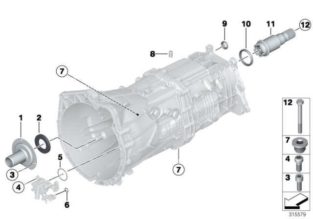 2011 BMW 335i xDrive ADAPTER SHAFT Diagram for 23108609418