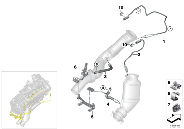 2018 BMW M4 Lambda Probe Fixings Diagram