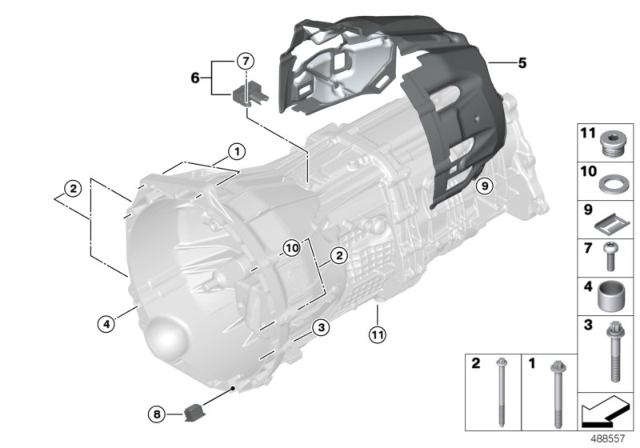 2017 BMW 440i xDrive Transmission Mounting Diagram