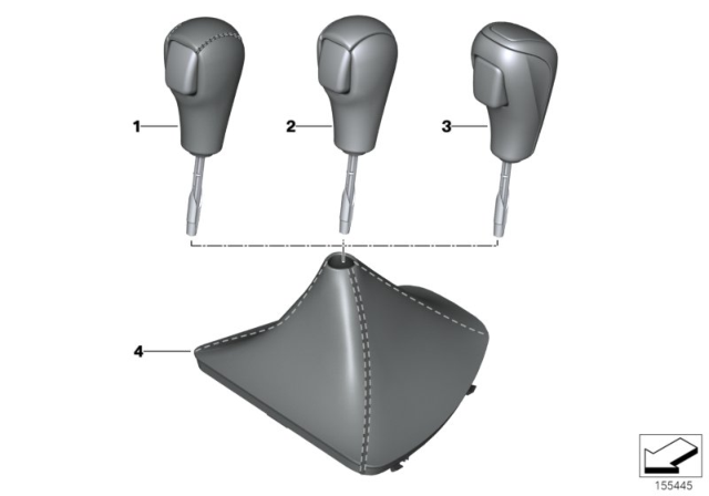 2013 BMW 328i Selector Lever Handles / Covers Diagram