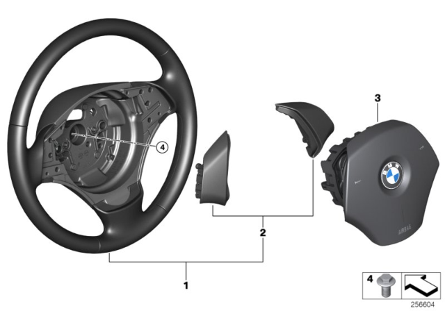 2011 BMW 328i xDrive Steering Wheel, Leather Diagram