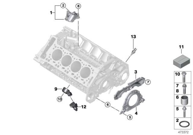 2012 BMW 750i xDrive Knock Sensor Diagram for 13627577034