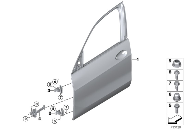 2020 BMW X5 Front Door - Hinge / Door Brake Diagram