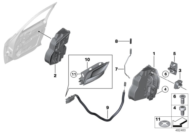 2014 BMW X1 Operating Rod, Door Front Right Diagram for 51212990418